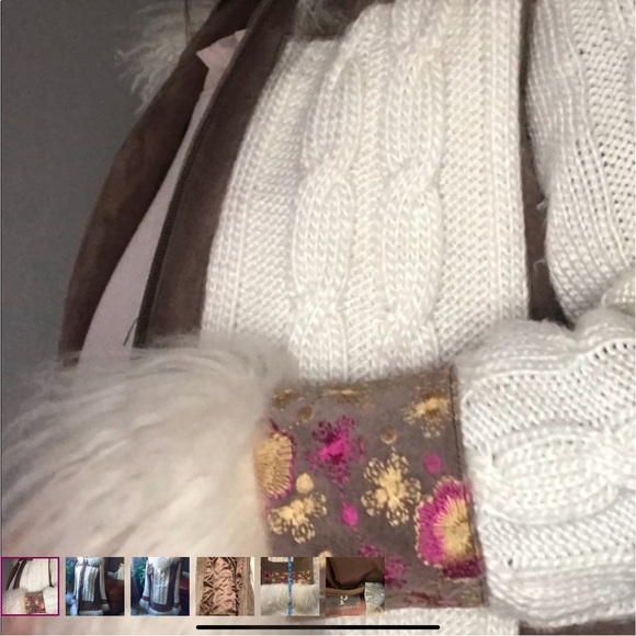 PHOSPHORUS unique Lamb Fur suede sweater jacket - Picture 4 of 12